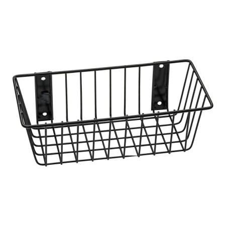 Horizon Mfg Rack'em Mount Anywhere Wire Basket 12"W x 6"D x 4"H Black 9075-B